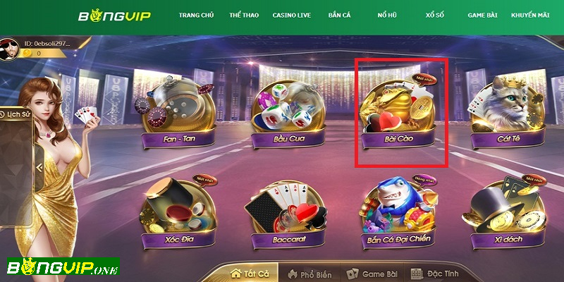 Tựa game bài cào bắt mắt tại nhà cái Bongvip