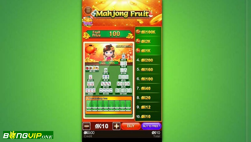 Tham gia Mahjong Fruit anh em có cơ hội nhận thưởng gấp 10.000 lần